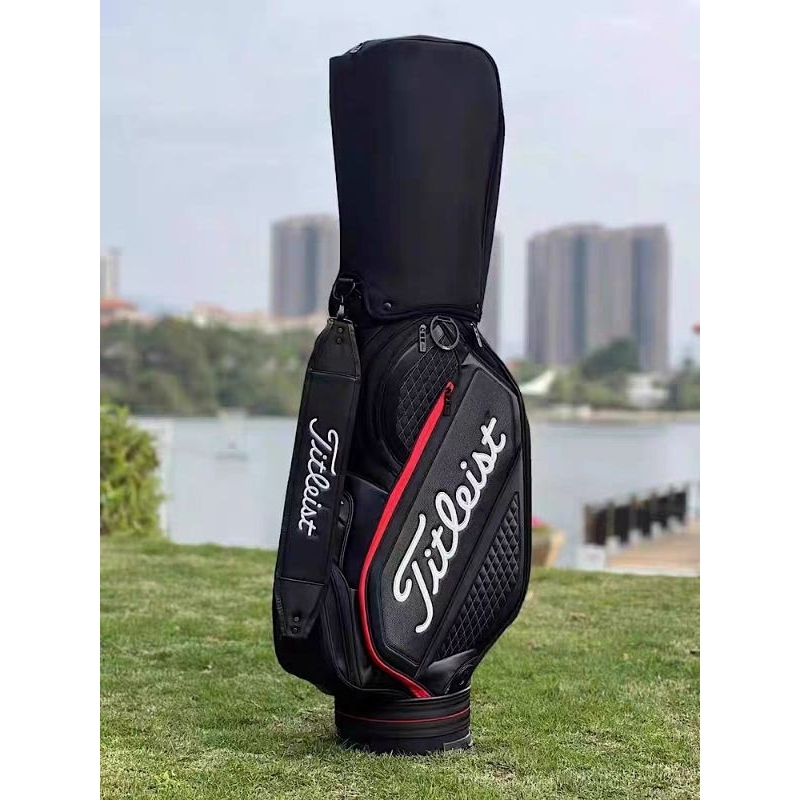 (Tặng phụ kiện) Túi gậy golf Titleist vải kết hợp da cao cấp, túi gậy golf model 2024 sang trọng, túi đựng gậy golf