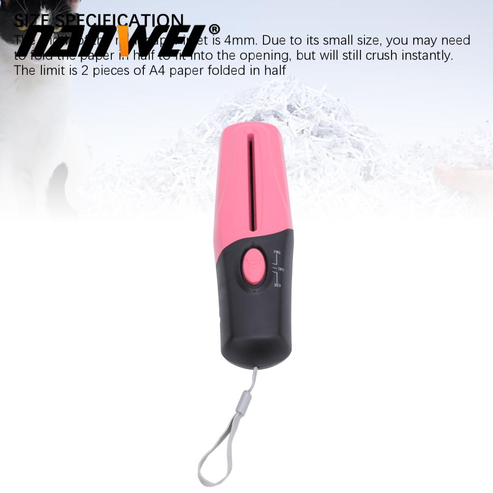 Nanwei Mini Điện Shredder Xách Tay Di Động Máy hủy tài liệu incisive Bảo Vệ An Ninh Cắt Gọn Gọn Gọn Điều Khiển Dễ Dàng Với Thân ABS Cho Nhà Cho Tài Liệu