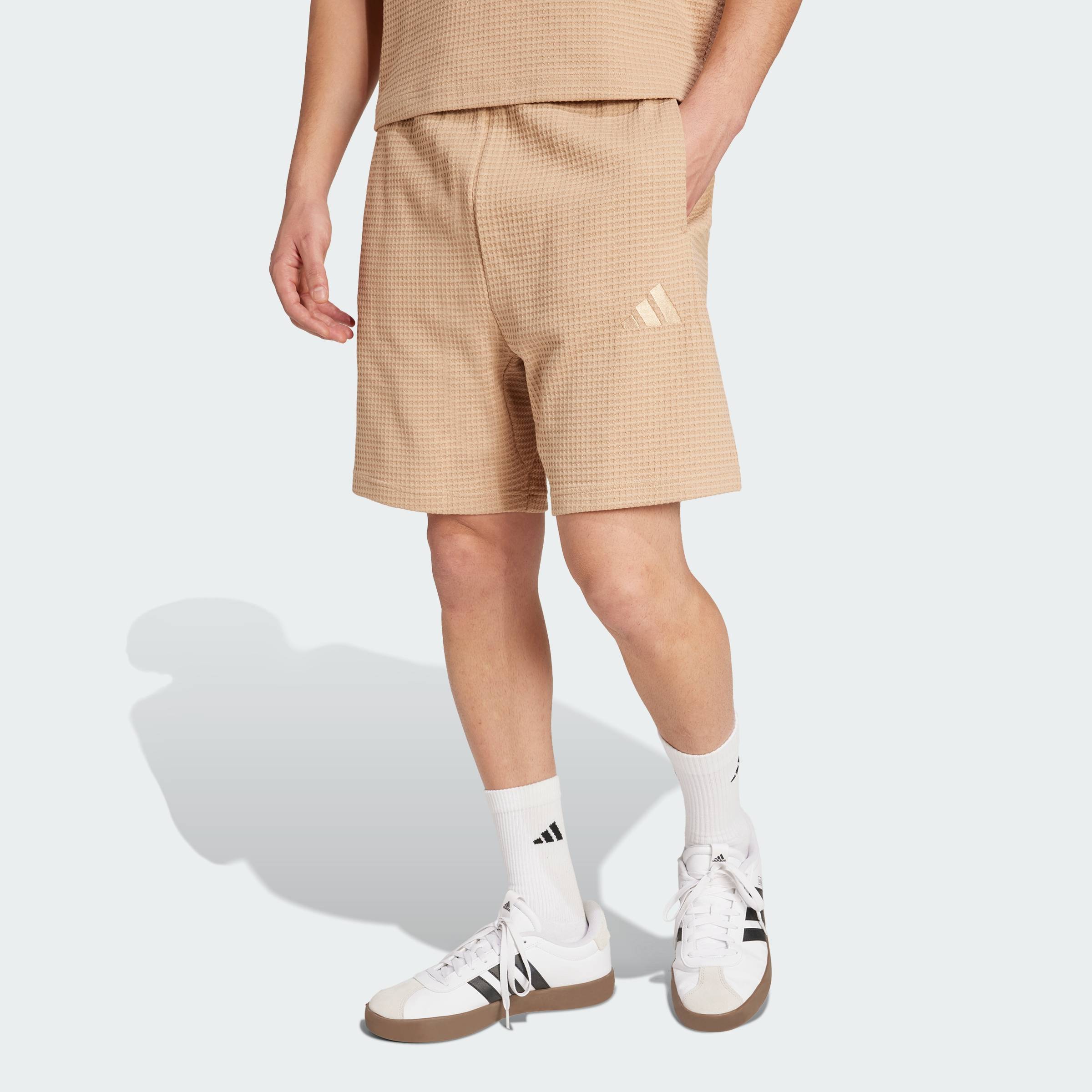 [CHỈ 25.7-MUA 3 GIẢM 30%] adidas Phong cách sống Quần short 7 inch ALL SZN vải dệt kim waffle Nam nâu JL6563