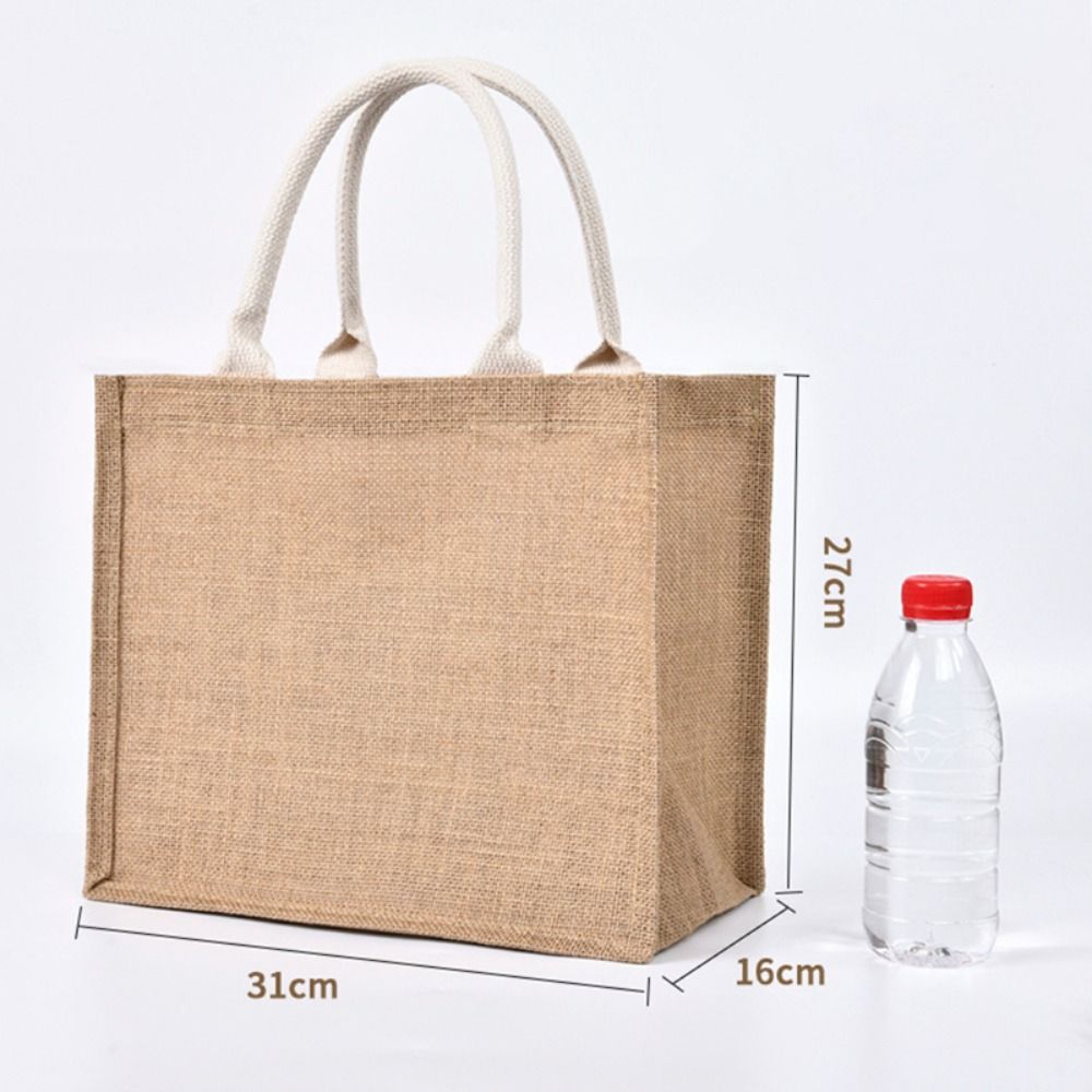 HUAN Vẽ Tay Túi vải lanh nữ Di động Đay Túi Tote Vải Bố Nhiều kích cỡ Cổ điển Túi nhiều lớp Phụ nữ - 3