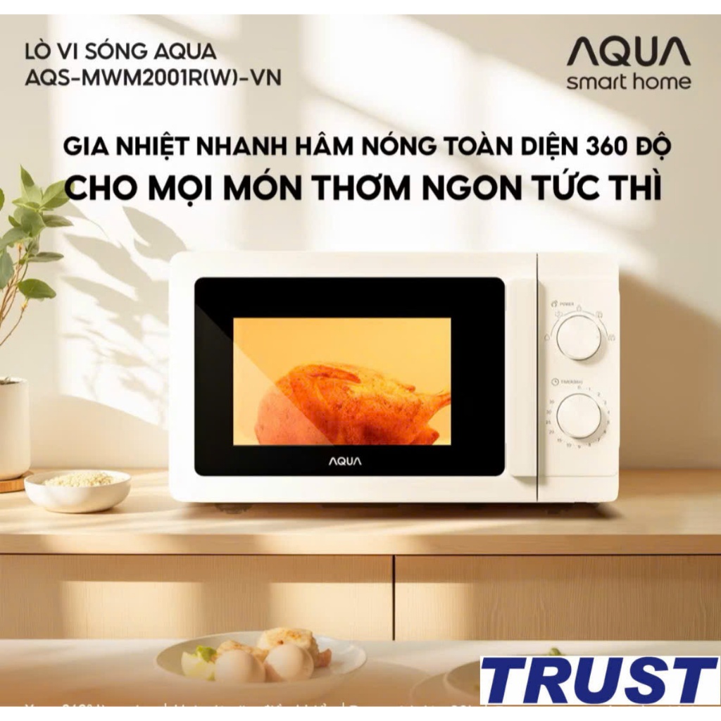 Lò vi sóng AQUA MWM2001R 20L công nghệ mới tiết kiệm điện đĩa xoay tháo rời dễ vệ sinh