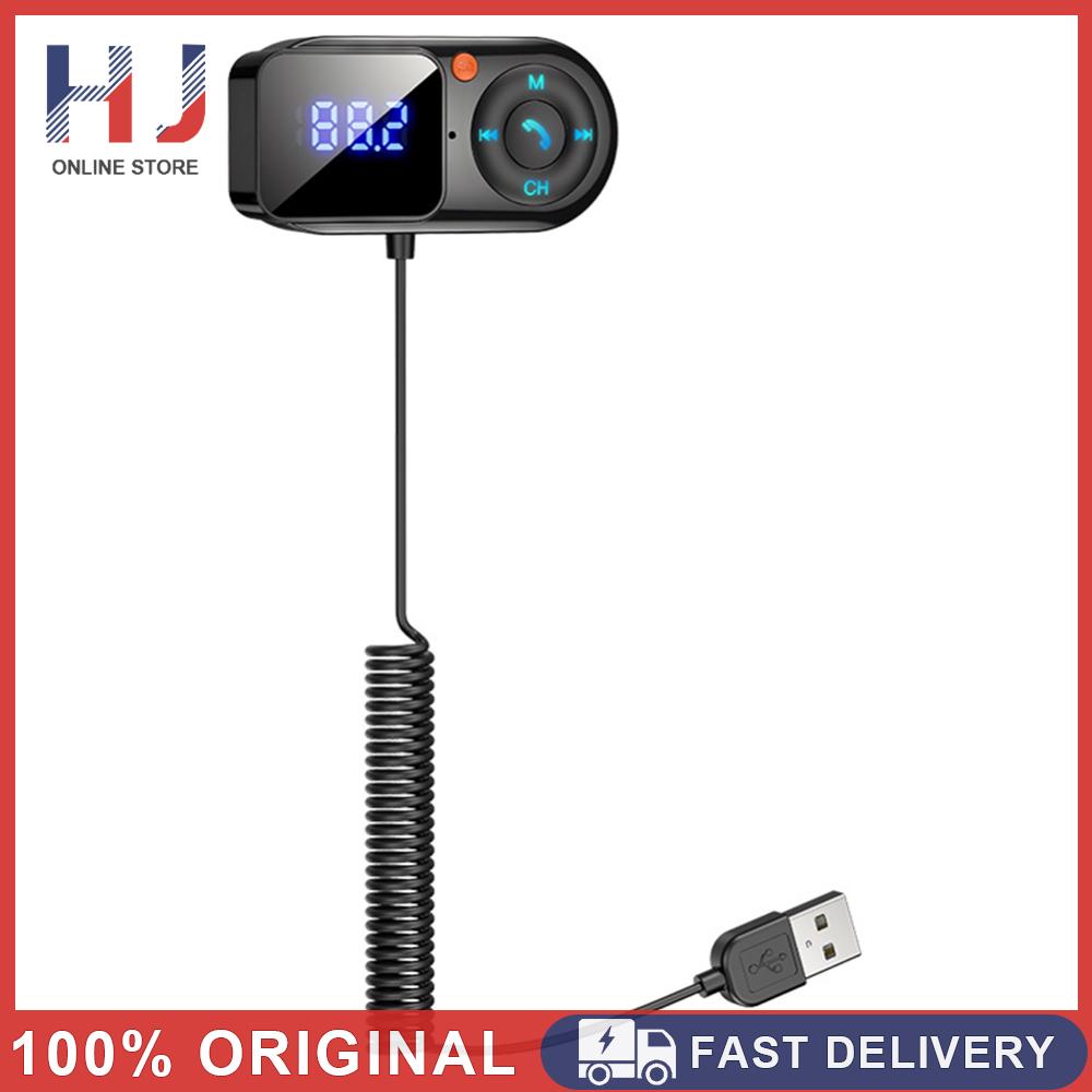 Bộ điều chế máy phát FM USB Xe Hơi Máy nghe nhạc MP3 3.5mm AUX Bluetooth tương thích MP3 Đầu phát âm thanh Màn hình LCD lớn rảnh tay