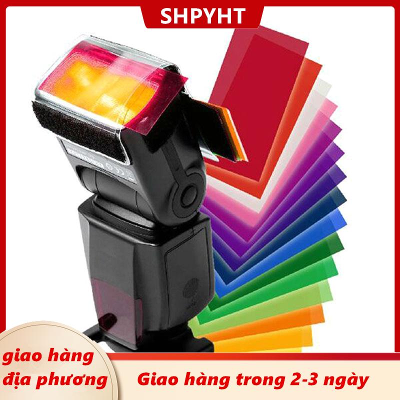 [COD] SHPYHT Giao hàng địa phương 12PCS Flash Speedlite màu gel bộ lọc cho Canon Nikon Sony Yongnuo DSLR máy ảnh