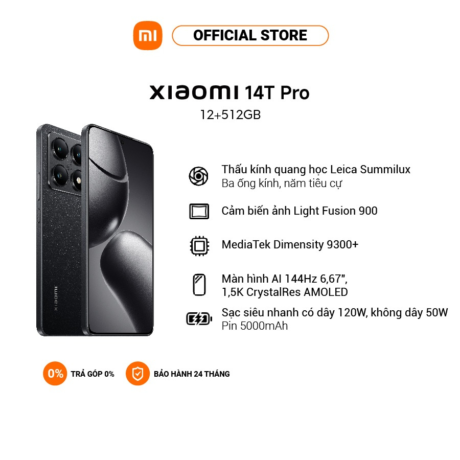 Điện thoại thông minh Xiaomi 14T Pro (12+512GB) - Chính Hãng