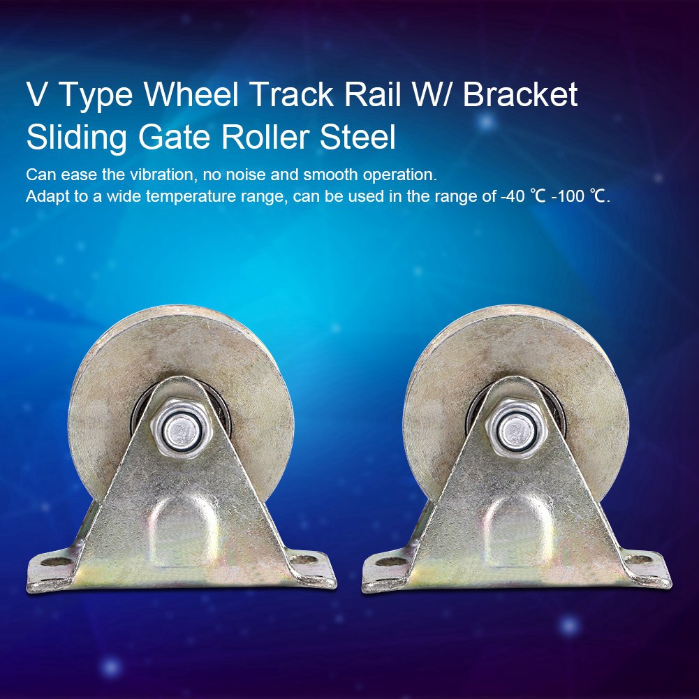 2 cái/bộ 2 v loại cổng trượt con lăn thép v rãnh bánh xe đường ray cho cổng trượt