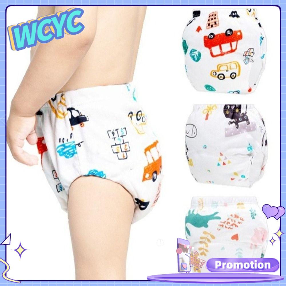 WCYC Thoáng khí Quần tập cho bé Chống thấm nước Bông Tã em bé có thể giặt Thoải mái Thấm hút Quần short cho trẻ sơ sinh Sử dụng cho trẻ  biết đi
