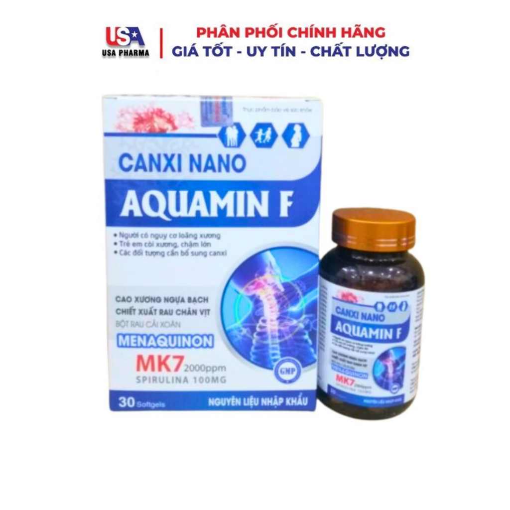 Canxi nano mk7 Aquamin giúp xương răng chắc khỏe, ngừa loãng xương - Hộp 30 Viên