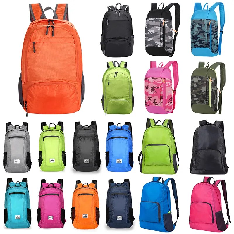 jwzhr7650qcx8 Foldable Sports Waterproof Backpack Wear-Resistant ultra-light Nylon Storage Bag for Women Men Cycling Hiking Travel Rucksacks