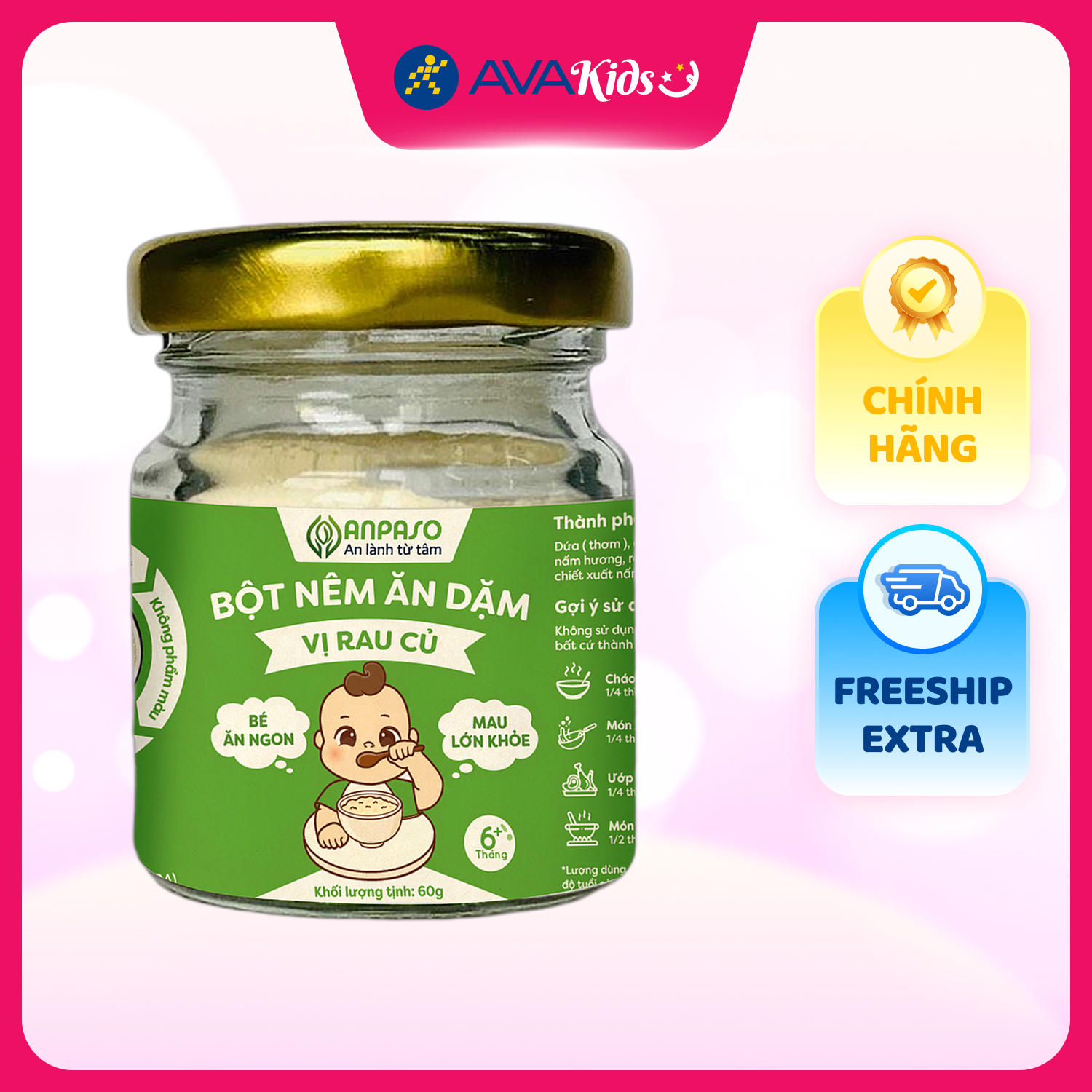 Hạt nêm Anpaso rau củ hũ 60g