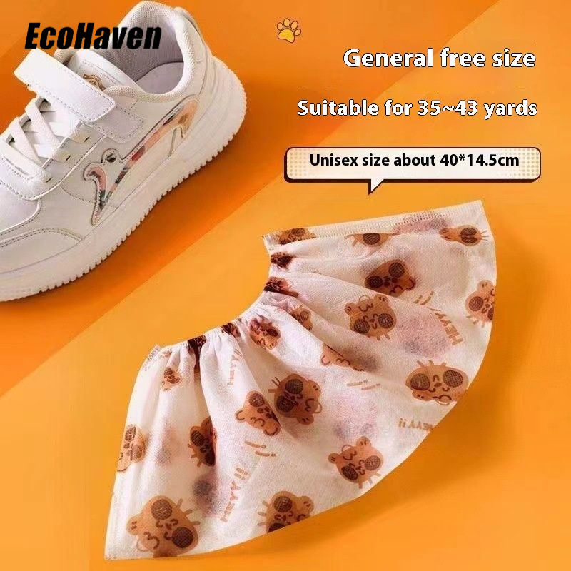 Ecohaven Bao bọc giày dùng một lần in hình Hổ dễ thương cho chống bụi