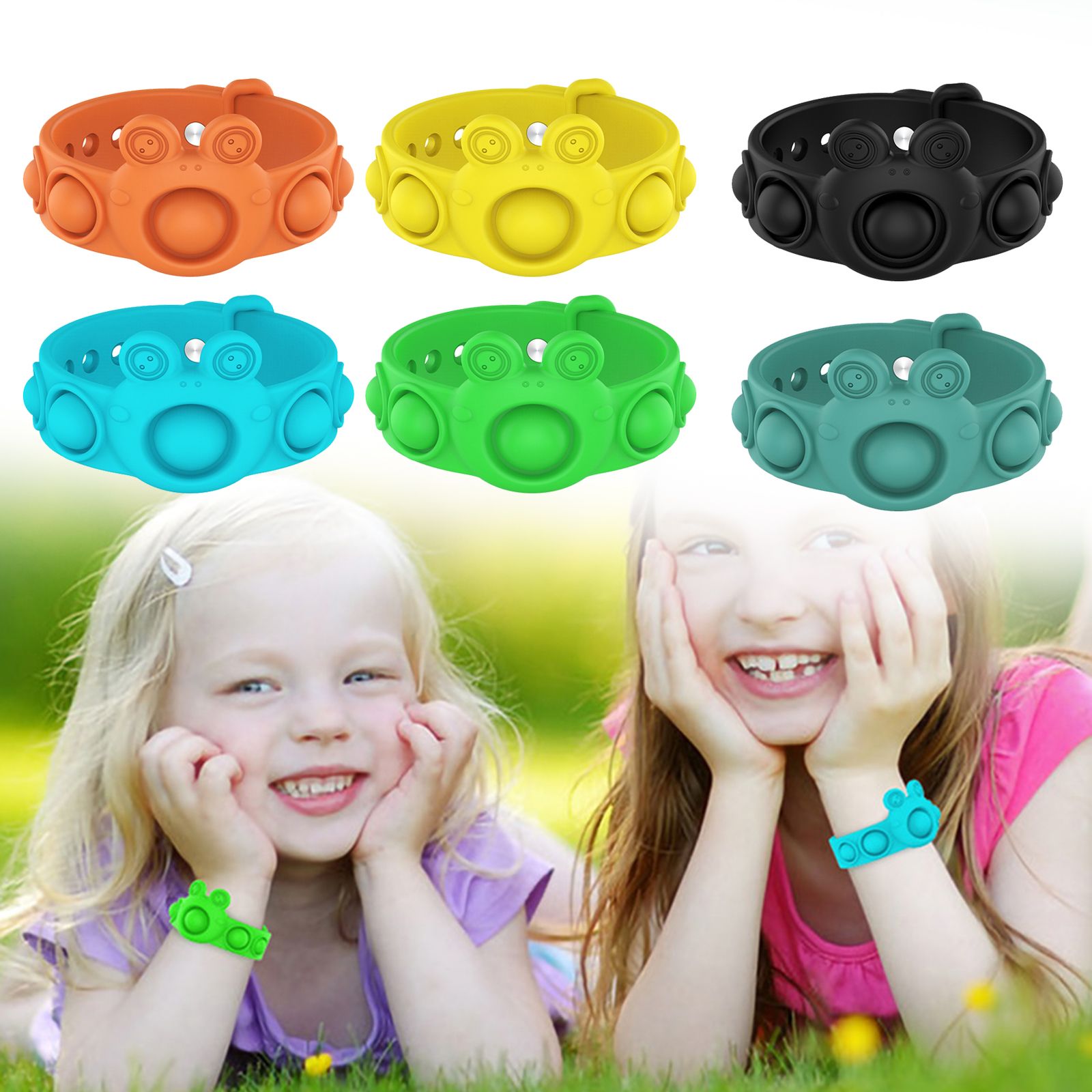 WLSBW Soft Press Decompression Sensory Toy Hand Toys Simple Dimple Stress Relief Silicone Wristband Kids Finger Bubble Fidget Bracelet