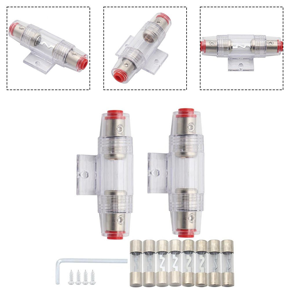 Hometool 1 bộ Bộ giữ cầu chì âm thanh trên xe hơi ngắt mạch với 8 cầu chì và bảo vệ