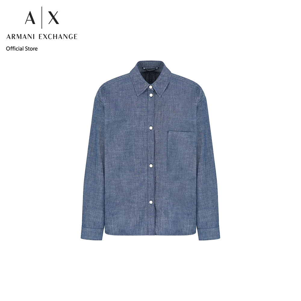 Armani Exchange Shirt Women XW000202-AF12895-MB002 Blue ราคา 8,991 บาท*ส่งฟรี