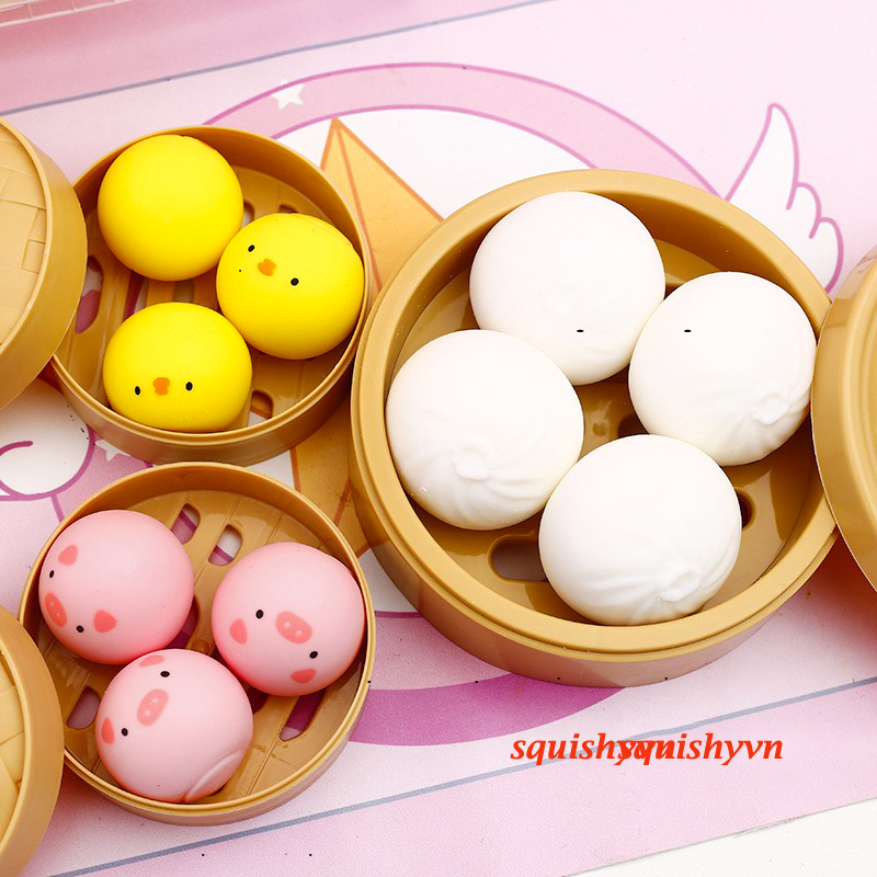 ⚡ BÁNH BAO⚡ Squishy Mochi Cute Mini blind box squishy mochi mềm - đồ chơi bóp giảm stress ngẫu nhiên