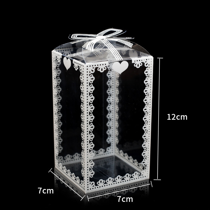 CHANWENU 10Pcs Trong suốt Hộp đóng gói PVC Tái sử dụng Nhiều kích cỡ Hộp Kẹo Hộp quà Đồ dùng tiệc sinh nhật