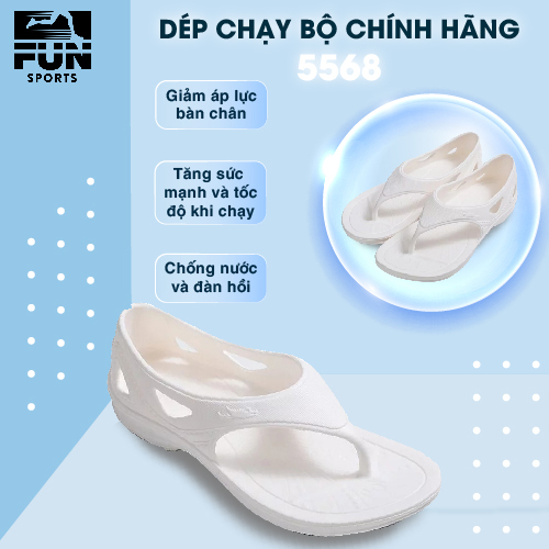 Dép Chạy Bộ Ysandal Chính Hãng B&M Đài Loan Mã BCU5568 Quai Hậu Nam Nữ Nhựa EVA Màu Trắng Fun Sports