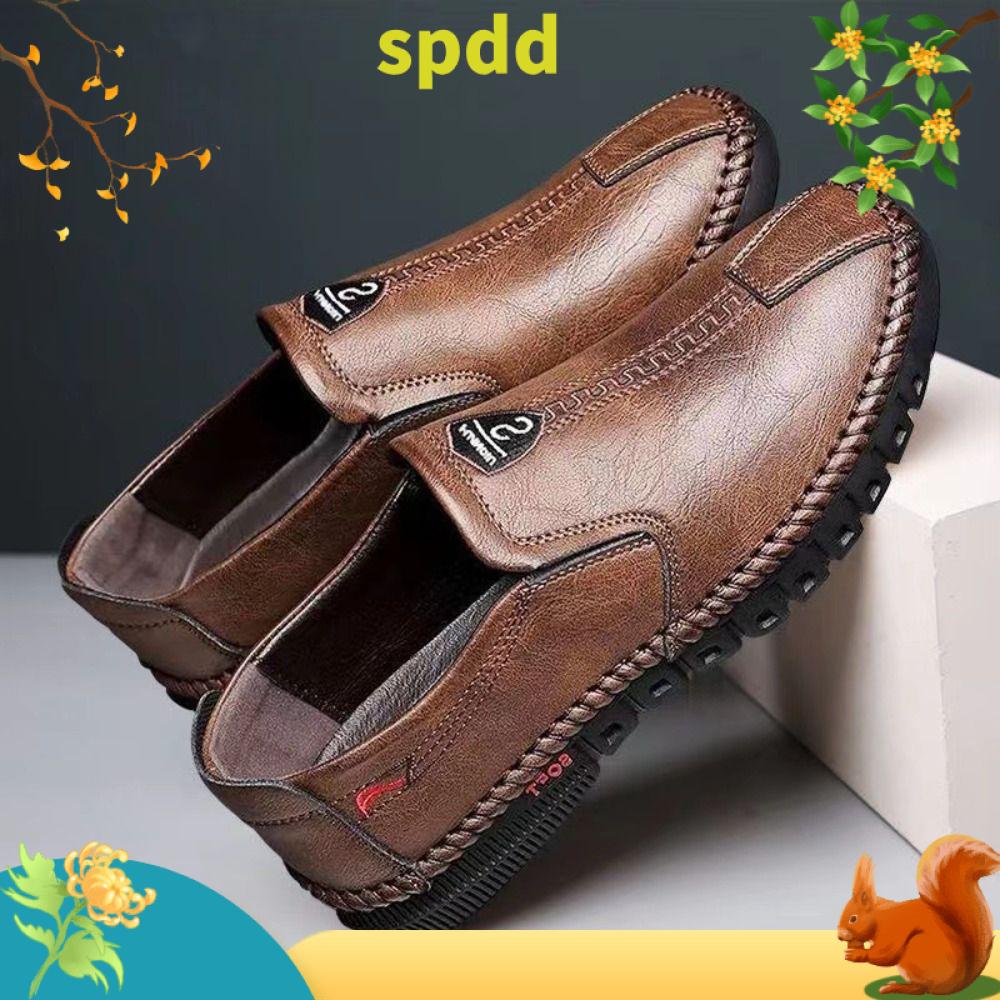 SPDD Gót thấp một chân Giày da nhân tạo Trọng lượng nhẹ Thoáng khí Giày lười lái xe Đa năng Thủ công Giày đi bộ Trong nhà