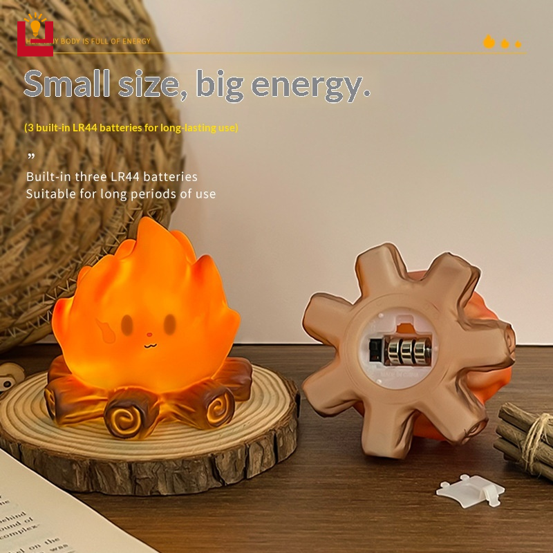 Cute Campfire LED Night Light with Built-in Batteries, Perfect for Kids' Rooms and Festive Decor ราคา 45 บาท*ส่งฟรี