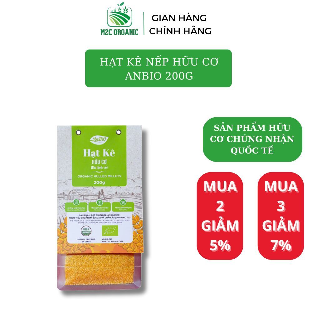 Hạt kê đã bóc vỏ hữu cơ Anbio 200g