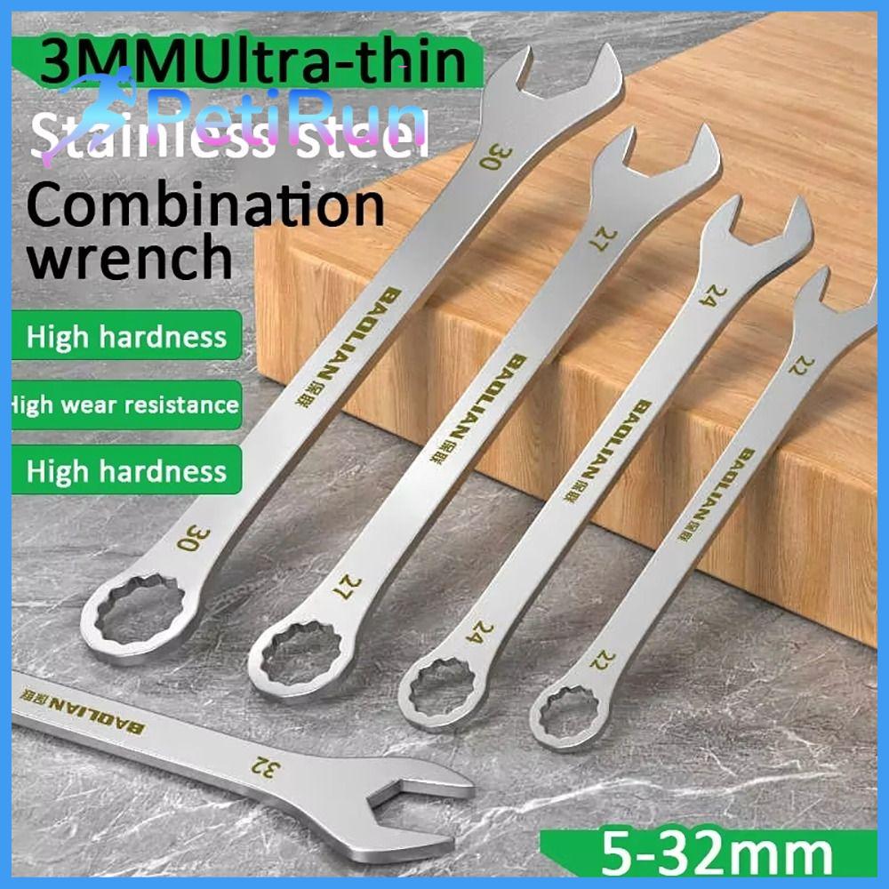 PETIRUN 1Pcs Hai đầu Cờ lê đầu mở siêu  Đa chức năng Độ dày 3mm Cờ lê bánh cóc Bền 5-32mm Cờ lê đầu mở Dụng cụ sửa chữa ô tô xe máy xe đạp
