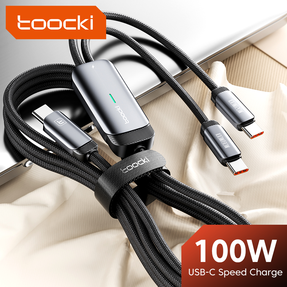 Toocki 2 trong 1 loại usb c để usb c pd 100w cáp cho apple macbook air 2020 macbook pro 2018 samsung s23 s22 + lưu ý 20 s10