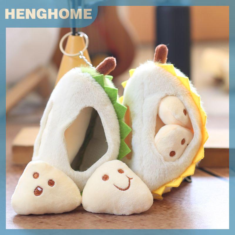 HENGHOME 1Pc Cute Fruit Durian Pendant Plush Toy Schoolbag Pendant Doll Keychain Car Keychain Pendant Couple Keychain Gift