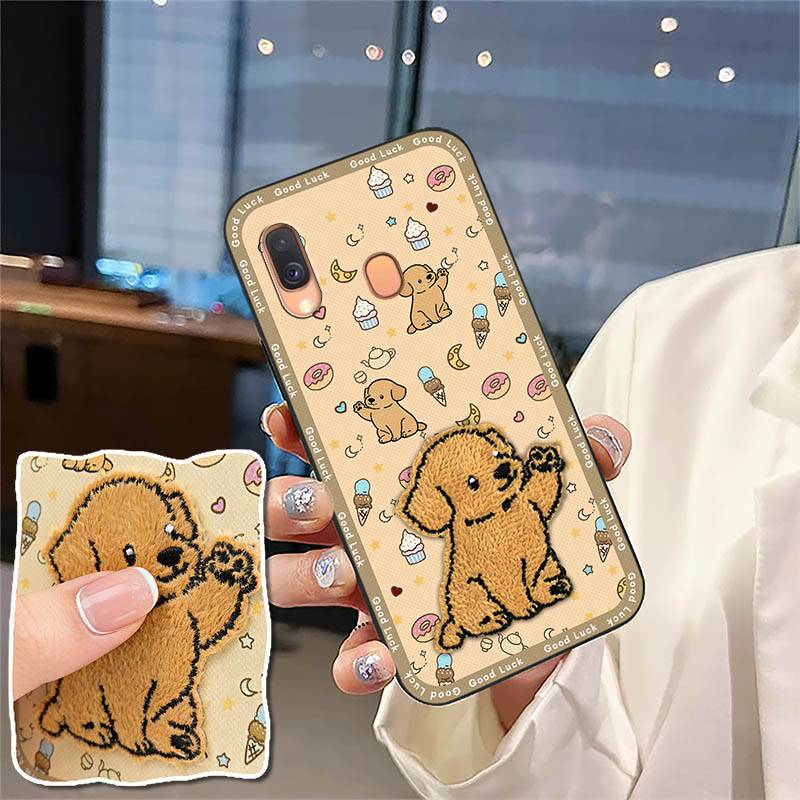 Shockproof Anti-knock Phone Case For Samsung Galaxy A40/SM-A405FN/DS Phone Pouch Cloth Patch Plush T