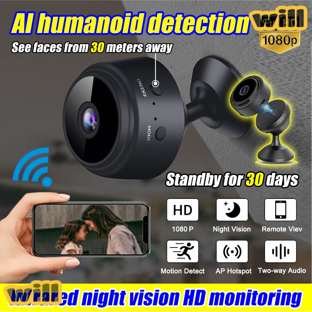 A9 Mini WiFi CCTV Camera: 1080P HD Webcam, CY365 App