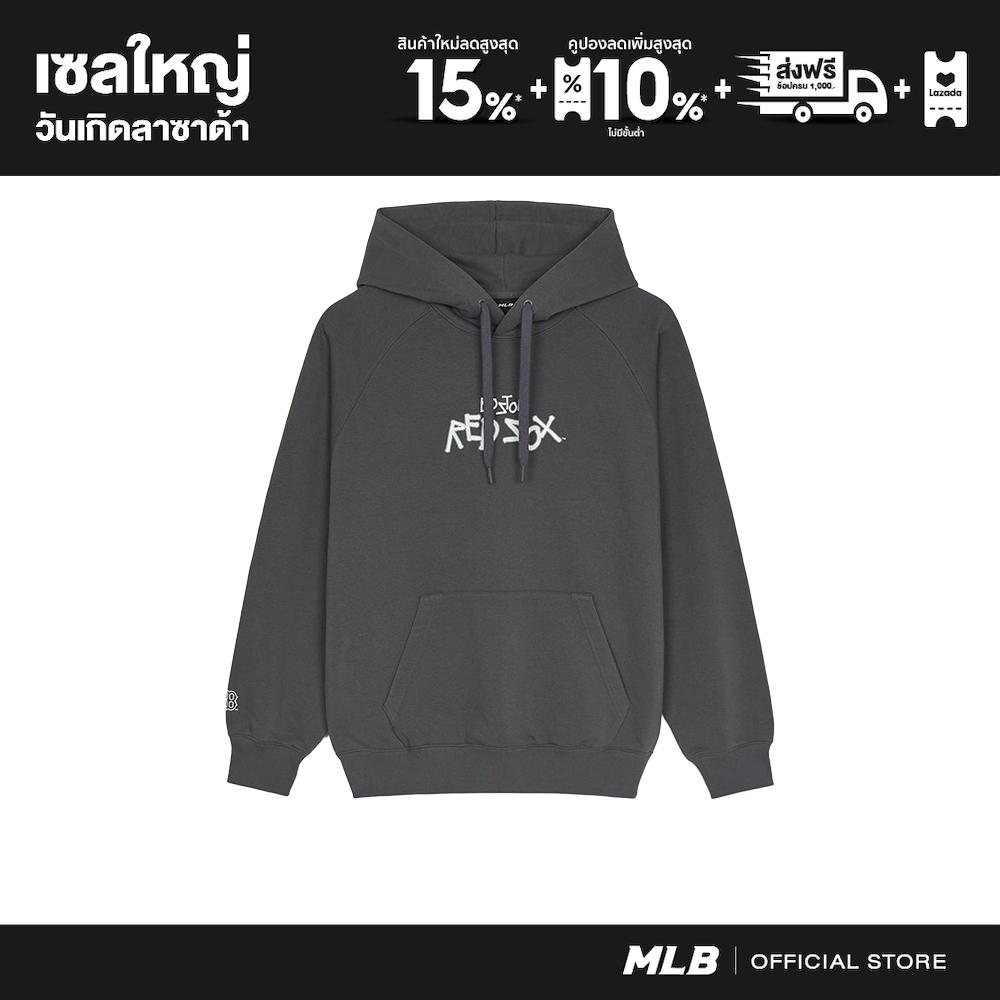 MLB Hoodie Unisex Basic Back Lettering Street Graphic Oversized-Fit Hoodie 3AHDB0551 43CGD Dark Charcoal Grey ราคา 3,990 บาท*ส่งฟรี