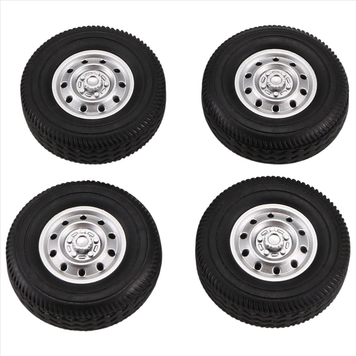 (LB1H) 4Pcs Rubber Wheel Tire Tyre for WPL D12 Mini 1/16 RC Drift Truck Car Spare Parts Accessories