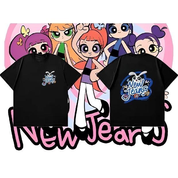 Kaos NewJeans x Powerpuff Super Shy's first album album NJ series T-shirt S-5XL