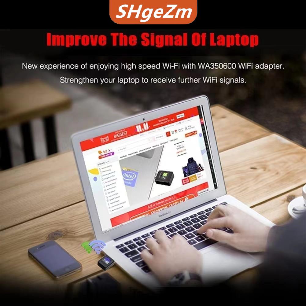 [COD] SHgeZm USB Wifi Dongle cho máy tính để bàn 600Mbps bluetooth không dây Wifi Adapter, USB Wifi BT receiver 2.4 gam 5.8 gam