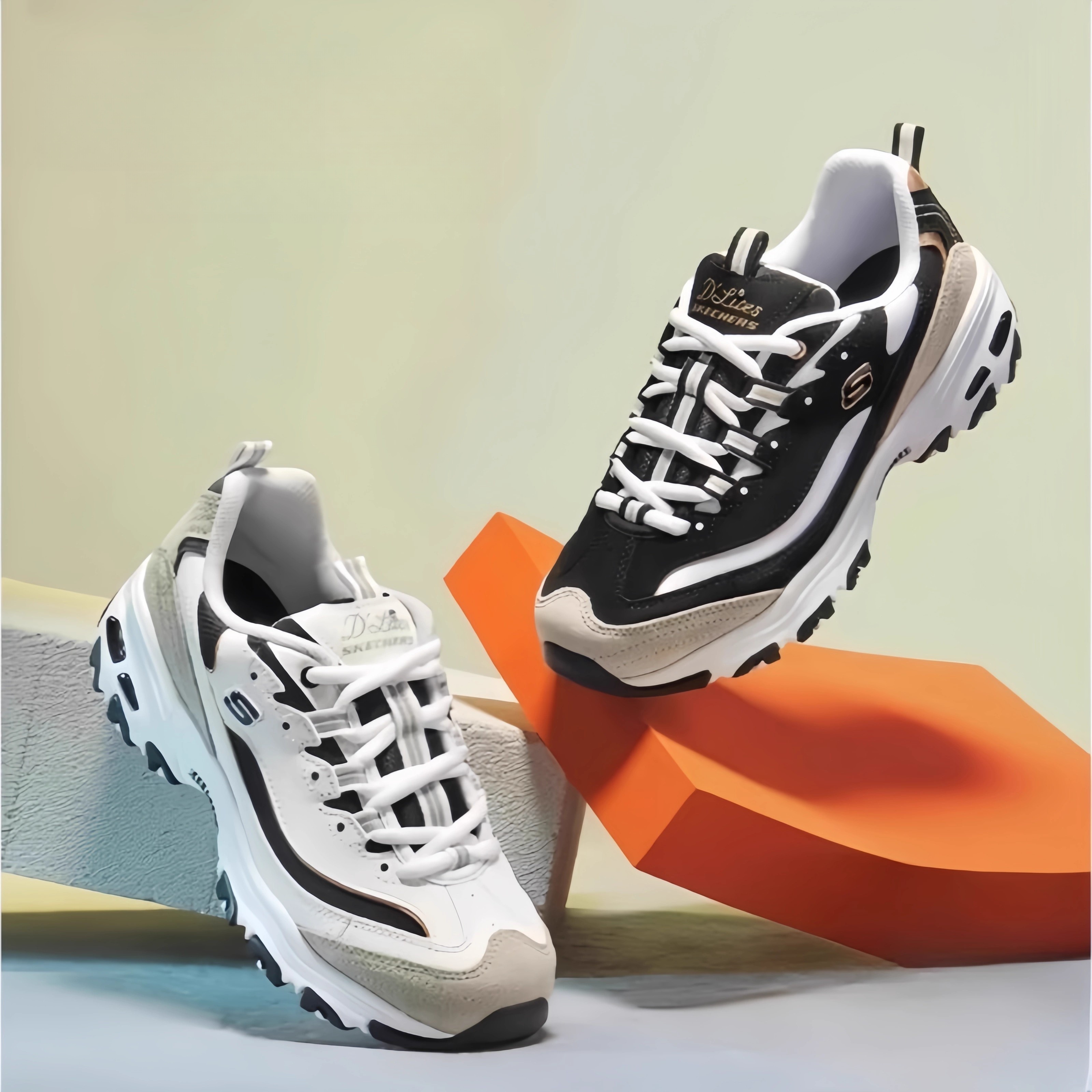 [Original Box Packing] SKECHERS men's shoes thick-soled tall dad shoes women's casual sneakers