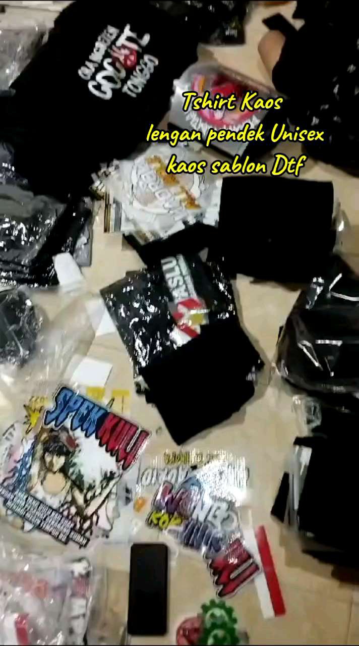 Kaos ANAK KAMPUNG-DTF 3 ANAK TShirt Hitam lengan pendek