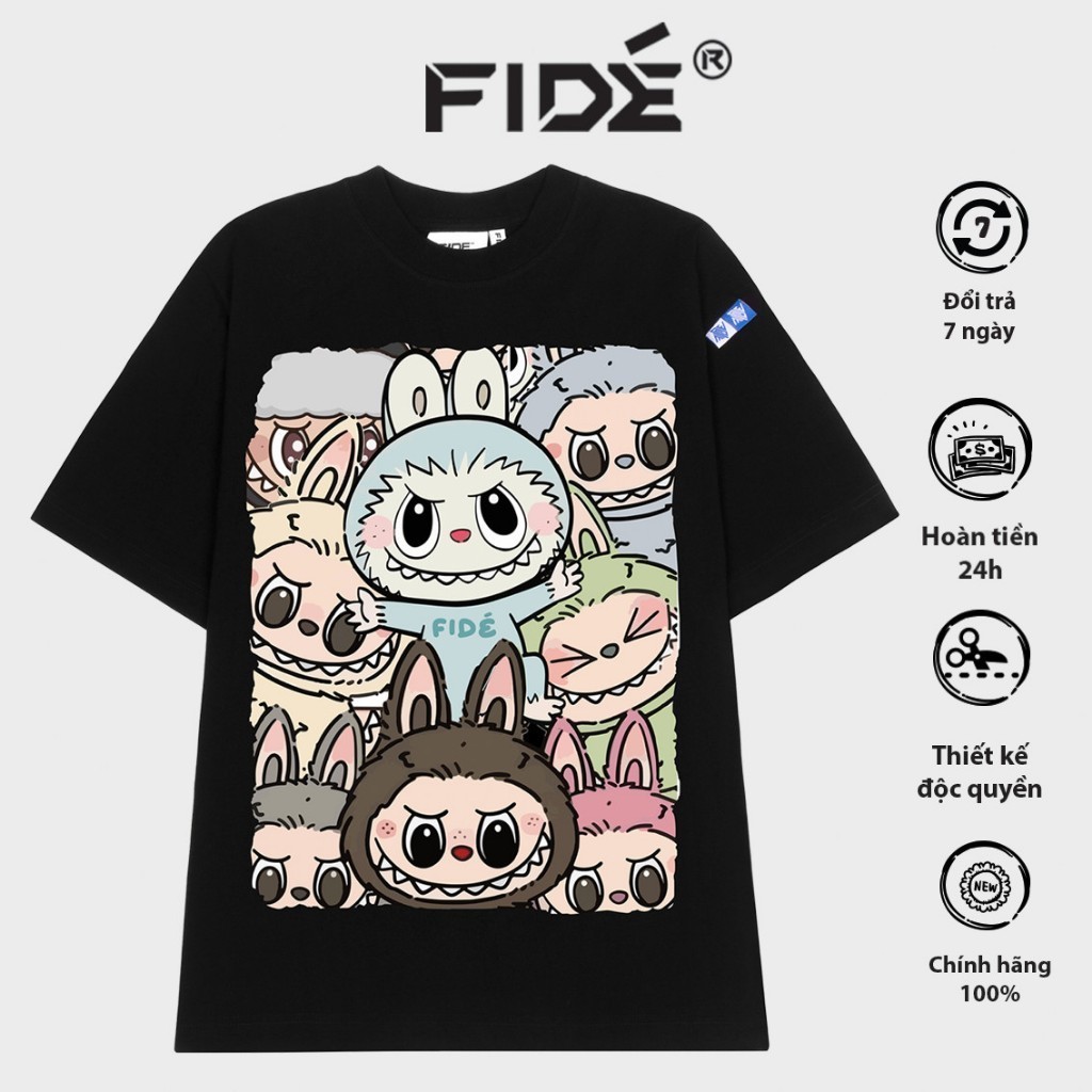 Áo thun FIDE LABUBU phông unisex form rộng local brand nam nữ cổ tròn oversize - AT73S-5XL S-5XL