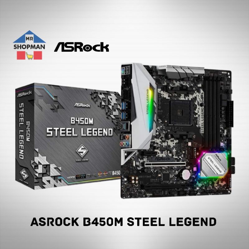 Asrock B450M Steel Legend M-ATX Amd Am4 Motherboard