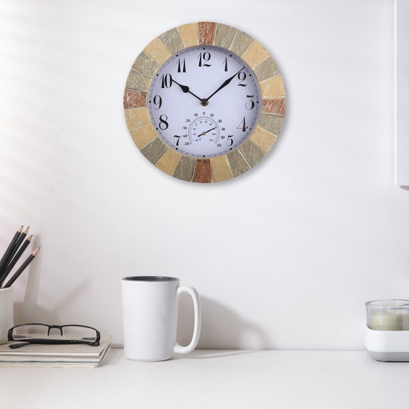 【BEAUROOM】 Garden Clock 10-Inch Clock Silent Outdoor Clock Mountable Wall Clock Patio Clock [good day][New product release] ราคา 1,599 บาท*ส่งฟรี