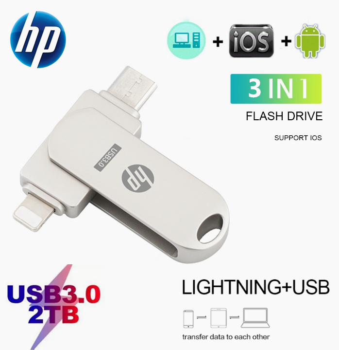 HP 1TB 2TB Usb-C Flash Drive 2 in 1 OTG USB Flash Drive Pendrive 512GB HD Memory Stick for iPhone16/15/14/13/12/11/X/8/7/6 Android PC Giá  268,000 Đồng*Miễn phí vận chuyển