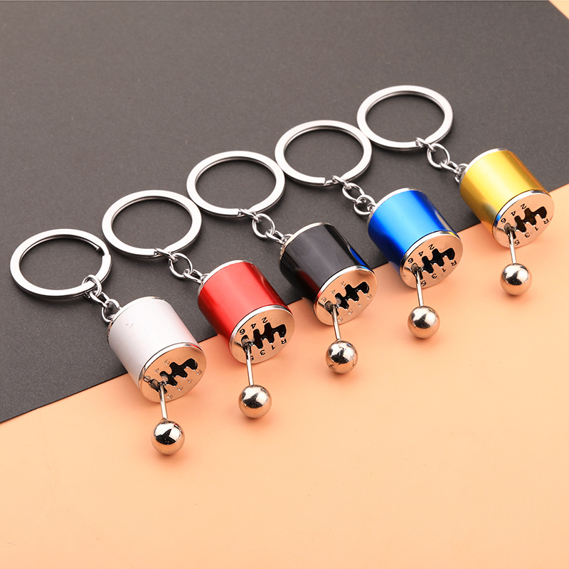 Phụ kiện cố định biển Xe Ô Tô Mặt dây chuyền, sáu cần sang số Keychain, mặt móc khóa xe hơi, bánh Móc khóa kim loại mặt dây chuyền