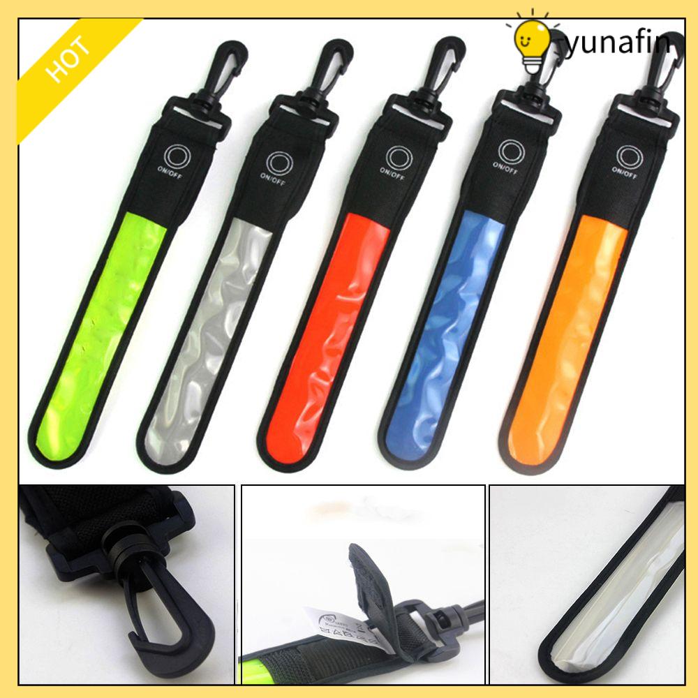 YUNAFIN Cảnh báo an toàn Giá đỡ cổ tay Phụ kiện chạy ban đêm Băng tay dạ quang Đèn phản quang LED Băng đeo đai cánh tay Đèn treo ba lô