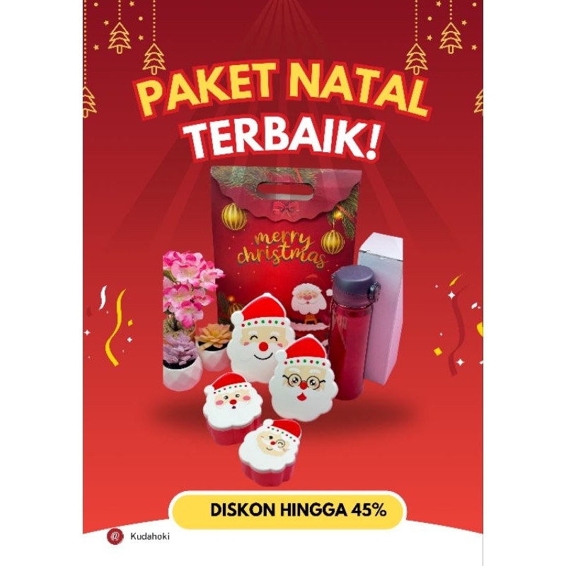 Hampers Natal Christmas hadiah Souvenir Kado Hadiah Toples dan Botol tumbler Natal
