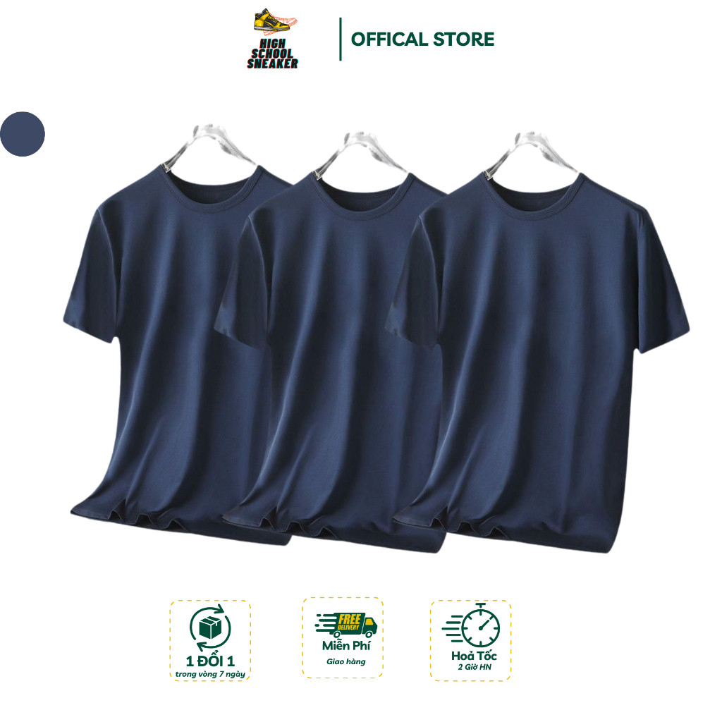 Combo of 3 Men's T-Shirts [Freeship Extra] Made of Super Cheap Cold Elastic Material, Basic Men's T-Shirts in 4 Easy-To-Match Colors - 9