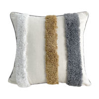 Boho Throw Pillowcase with Braided Rope Pattern And Tassels Soft Cotton Linen Textured Cushion Cover for Sofa Bed Office