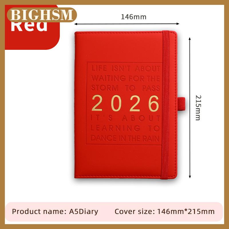 BIGHSM 2026 kế hoạch A5 chương trình nghị sự PU da Bìa máy tính xách tay hàng tháng hàng tuần lịch trình hàng ngày kinh doanh tổ chức máy tính xách tay vật tư văn phòng