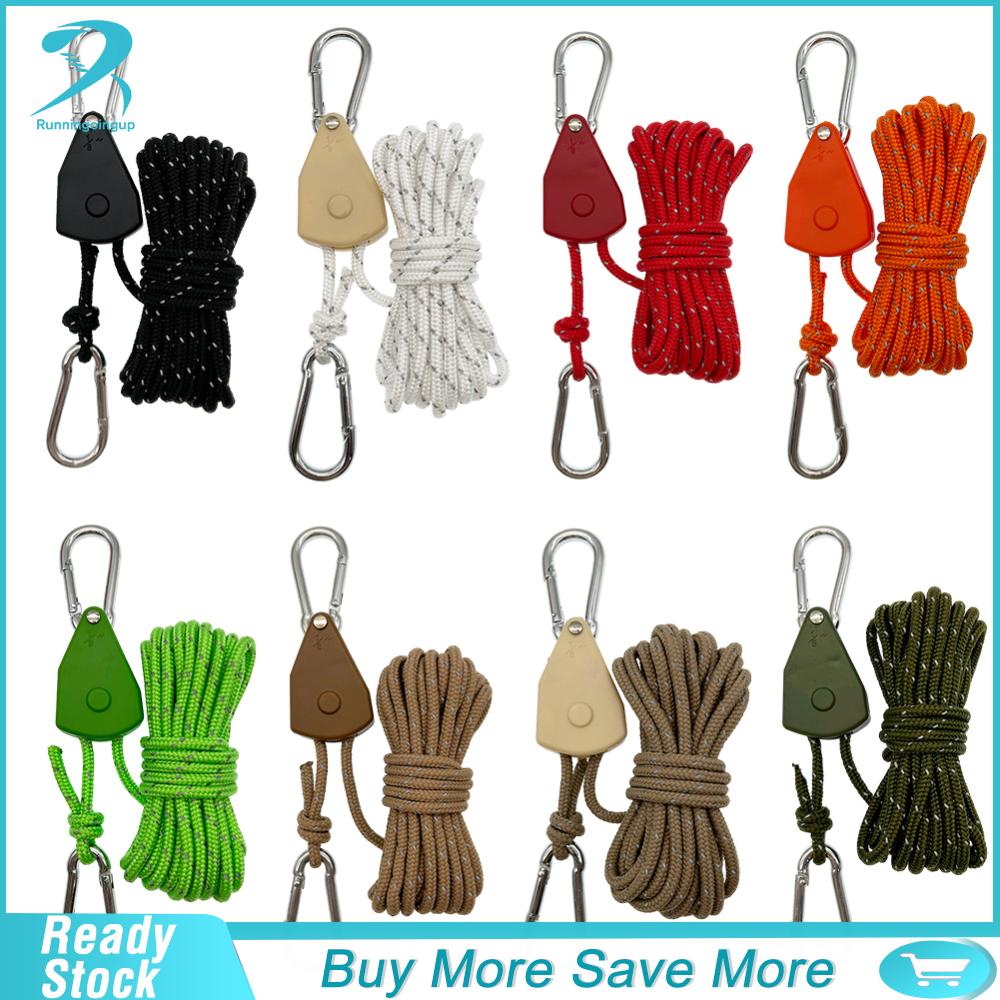 【New Arrival】5M Tent Hanging Rope Adjustable Tent Fastener Rope Windproof Fixed Buckle Pulley Rope Reflective Camping Accessories ราคา 112 บาท*ส่งฟรี