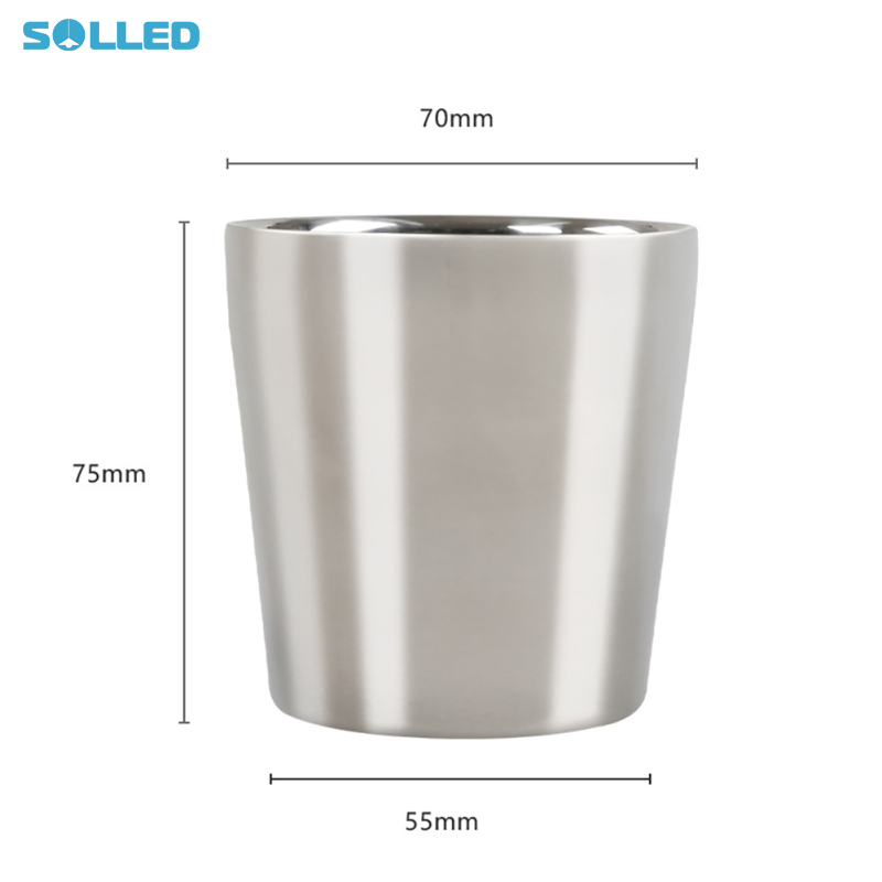 Stainless Steel Cups, 6.16oz Double-wall Tumbler, Thick SUS304 Stainless Steel Construction, Mug Durable Cafe Supplies Cup For Home Restaurant Office Party Camping