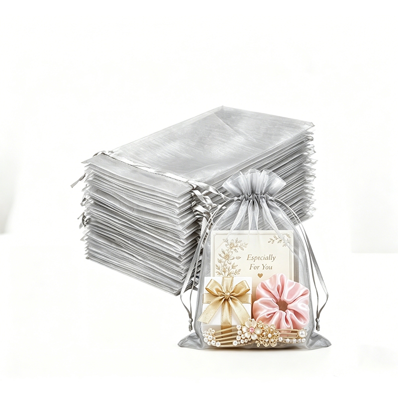 🇸🇬【SG stock】100Pcs Organza Bags Gift Bag Wedding Party Favor Bags with Drawstring Christmas Birthday Candy Pouches