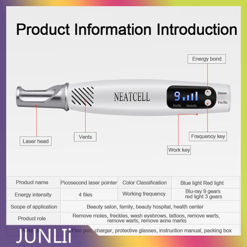 JUNLIi Pikosekunden-Laserstift, Blau-Rot-Lichttherapie-Entferner, Hautpflegegerät_voghion.com