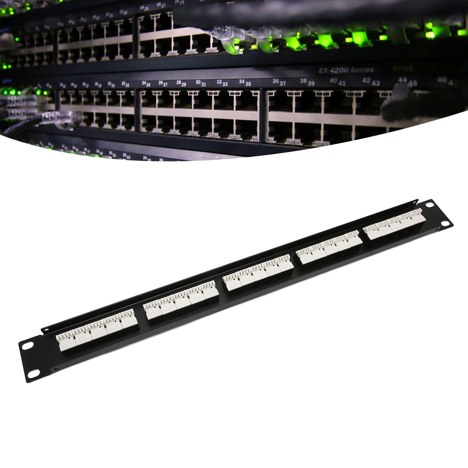 RJ11 thông qua Coupler Cat3 bảng vá 25 cổng sơn kim loại cho tủ