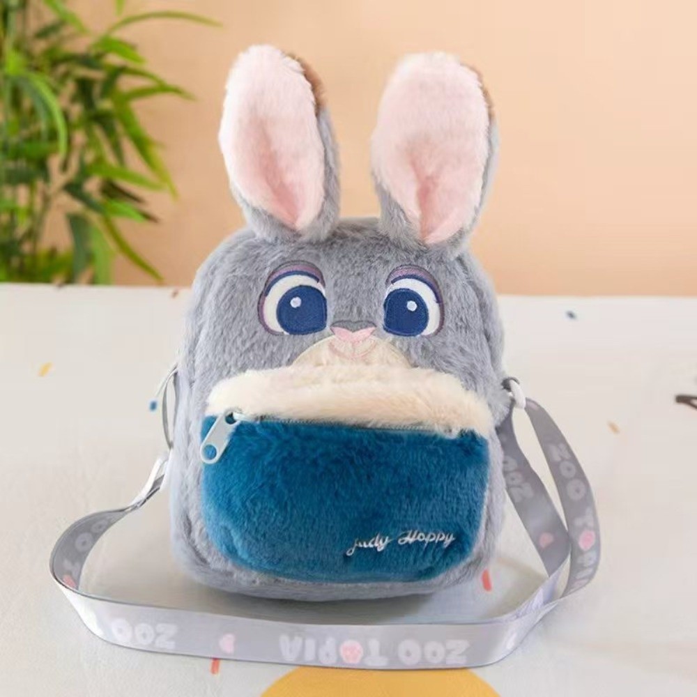 SHENT Thiết kế hoạt hình Túi đeo chéo Nick Judy. Chất liệu nhung Túi điện thoại di động Dễ thương Mẫu vui nhộn Túi nhung Chủ đề Anime - 4